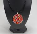 Pendentif rouge, orange et gris en Millefiori