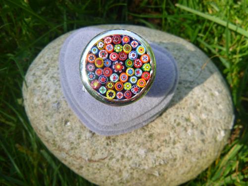 Bague ronde en millefiori